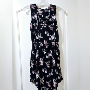 Rue 21 Black Floral Tie Front Sleeveless Dress Size Small